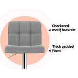 Set of 4 Chania Bar Stools Fabric Gas Lift - Grey
