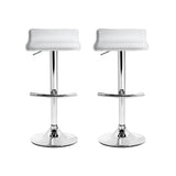 Set of 2 Terni PU Leather Wave Style Bar Stools - White