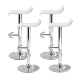 Set of 4 Terni PU Leather Wave Style Bar Stools - White