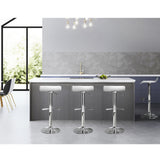 Set of 4 Terni PU Leather Wave Style Bar Stools - White