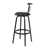 Set of 4 Voula PU Leather Bar Stools - Black & Steel