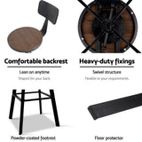 79.5cm Perugia Rustic Industrial Style Metal Bar Stool - Black & Wood