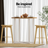 Set of 2 Lisbon Bar Stools Bamboo Rattan Stool Counter Chair Kitchen Barstools - Natural Wood