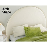 Bed Head Bouclé Headboard Bedhead Base - White Double