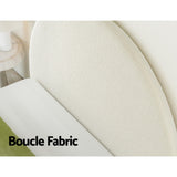 Bed Head Bouclé Headboard Bedhead Base - White Double