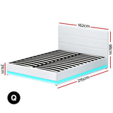 Marble 30cm Bed & Mattress Package - White Queen