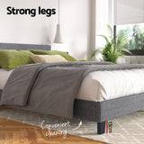 Trenton Grey Bed Frame Fabric - Double