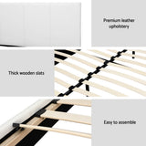 Trenton Bed Frame PU Leather - White Double