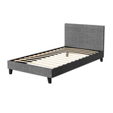 Trenton Bed Frame Fabric - Grey King Single