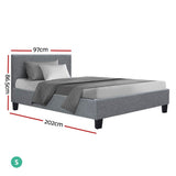 Saturn Bed & Mattress Package - Grey Single