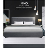 Madison Bed Frame Fabric - Grey Queen