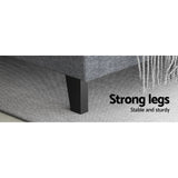 Valencia Bed Frame Fabric- Grey Queen