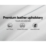 Savannah Bed Frame PU Leather Gas Lift With Storage - White King