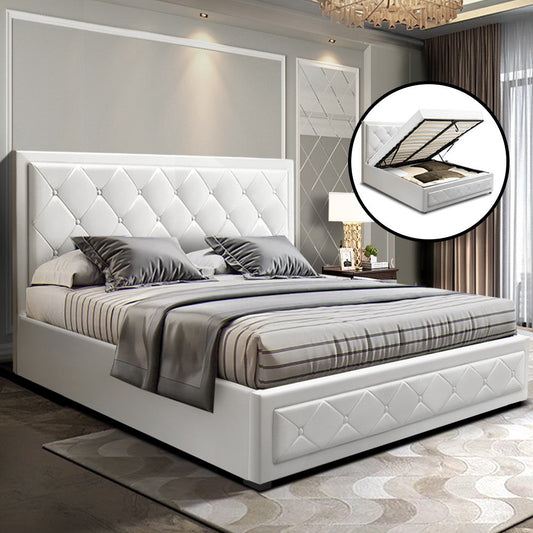 Helio 30cm Bed & Mattress Package - White Queen