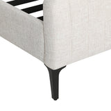 Marlowe Bed Frame Fabric with Headboard Wooden Slats Metal Legs - Beige King