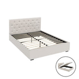 Samara Gas Lift Bed Frame - Beige Double
