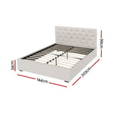 Samara Gas Lift Bed Frame - Beige Double