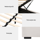 Samara Gas Lift Bed Frame - Beige King