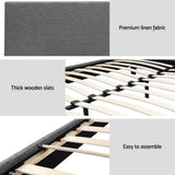 Amalfi Fabric Bed Frame - Grey King