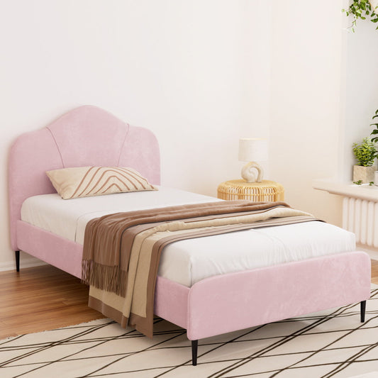 Morganite Bed & Mattress Package with 34cm Mattress - Pink King Single