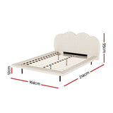 Kinsley Bed Frame Bouclé - Beige Queen
