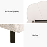 Kinsley Bed Frame Bouclé - Beige Queen