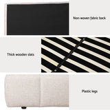Gianna Bed Frame Fabric - Beige Queen