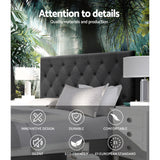 Bed Headboard Fabric - Charcoal Double