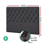 Bed Headboard Fabric - Charcoal King