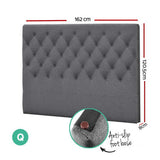 Bed Headboard Fabric - Grey Queen