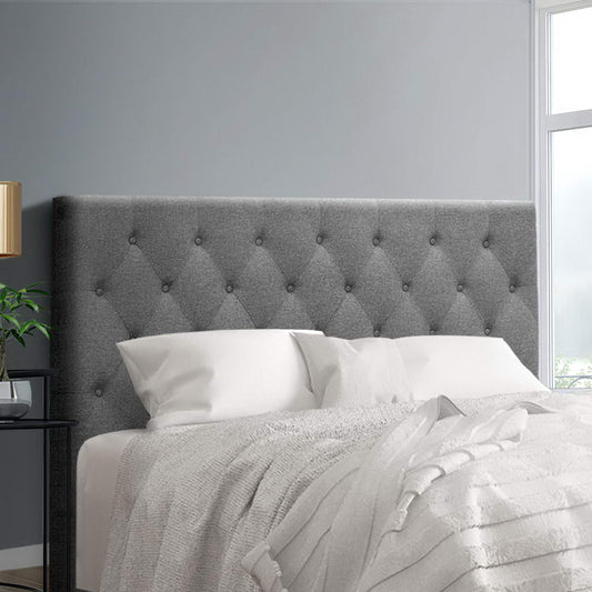 Bed Headboard Fabric - Grey Queen