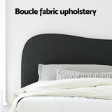 Naida Bed Frame Bouclé - Black Double