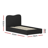 Naida Bed Frame Bouclé - Black King Single