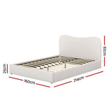 Naida Bed Frame Bouclé - Beige Queen