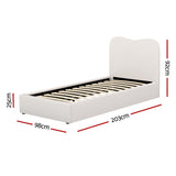 Naida Bed Frame Bouclé - Beige Single