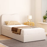 Naida Bed Frame Bouclé - Beige Single