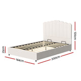 Fiona Bed Frame Bouclé - Beige Double