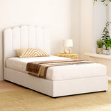 Fiona Bed Frame Bouclé - Beige King Single