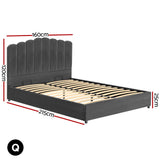 Fiona Bed Frame Velvet - Grey Queen