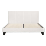 Sean Bed Frame Fabric Bouclé Platform Wooden - White Double