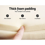 Sean Bed Frame Fabric Bouclé Platform Wooden - White Single