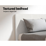 Sean Bed Frame Fabric Bouclé Platform Wooden - White Single