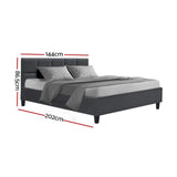 Jadeite Bed & Mattress Package with 34cm Mattress - Charcoal Double