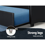 Easton Trundle Wooden Bed Frame with Trundle Bed - Black King Single