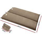Self-Inflating Mattress Camping Sleeping Mat Air Bed Double Set Coffee