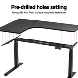 Artiss Standing Desk Top L-Shape Black 160cm