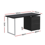 Artiss Computer Desk Drawer Black 140cm