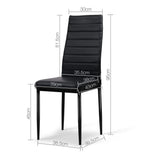 Briley Set of 4 Dining Chairs Leather Channel Tufted - Black