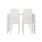 5-Piece Dante White Dining Table & Chair Set