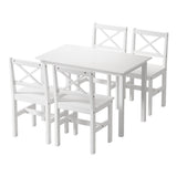5-Piece Clara White Dining Table & Chair Set